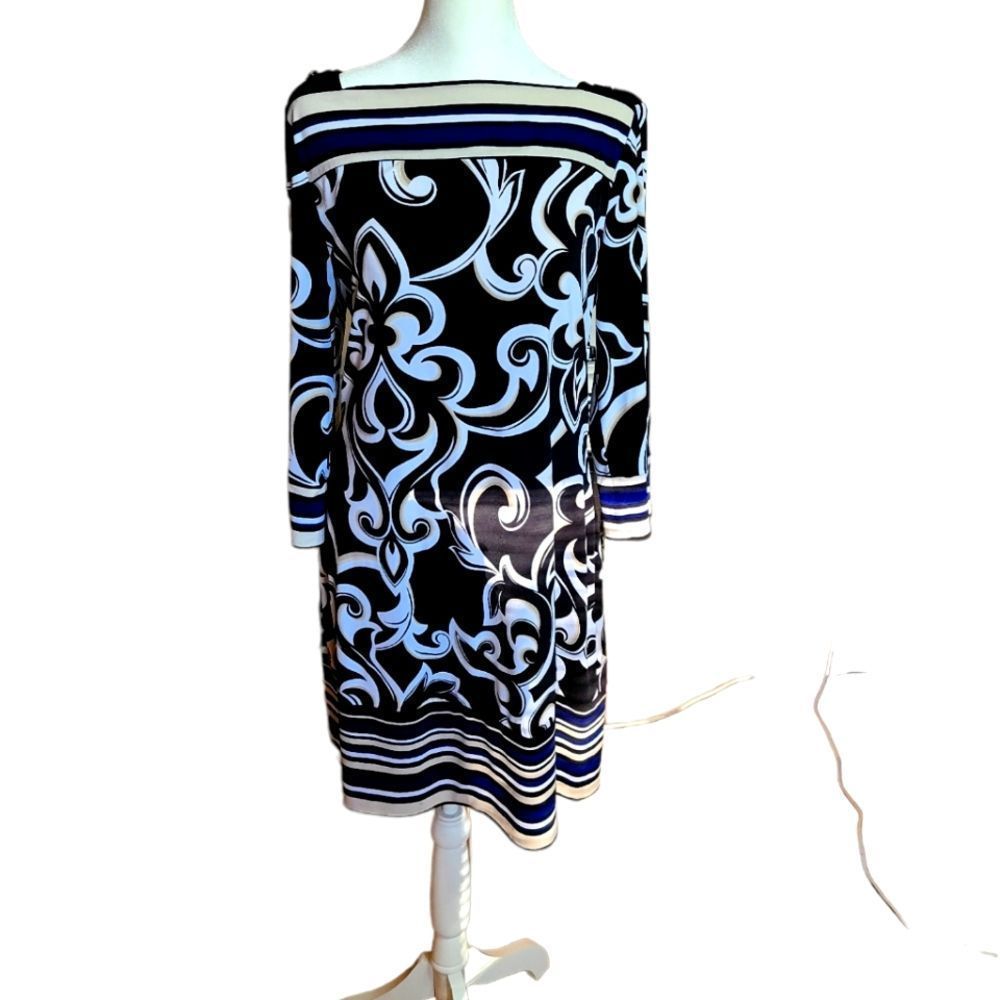 White House Black Market Size Medium Dress Fleur De Lis